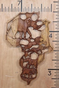 "Big 5" Hand-carved Wood Africa Shaped Wall Decor