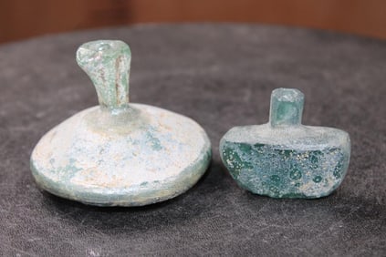 (2) Ancient Roman Glass Bottles from the Roman Empire (ONE$)