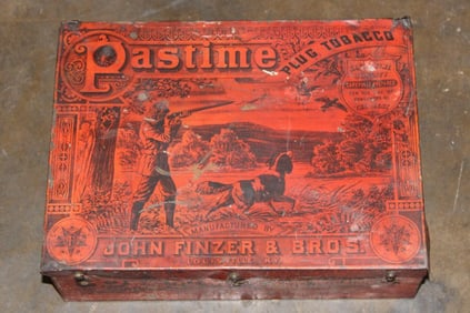 Antique Advertising Pastime Plug TOBACCO TIN from the Late 1800s-Early 1900's