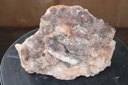 Natural PINK AMETHYST Crystal Formation on CALCITE from Morocco