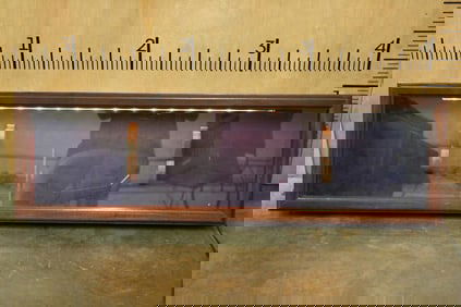 Big Wood and Glass DISPLAY CASE for 2 Swords with a LED Light Bar