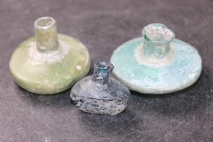 (3) Ancient Roman Glass Bottles from the Roman Empire (ONE$)