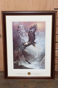 "To Save the Eagle, Proud and Free" Framed Art Print by Ted Blaylock with a COA