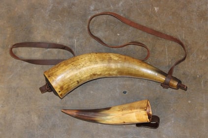 (1) Antique Primitive Haymaker Sharpening Horn and (1) Powder Horn (ONE$)