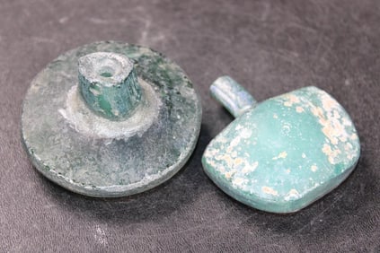 (2) Ancient Roman Glass Bottles from the Roman Empire (ONE$)