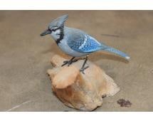 Hand-carved and Hand-painted BLUE JAY Statue Signed by artist "S.Chisolm" and Numbered 10/78