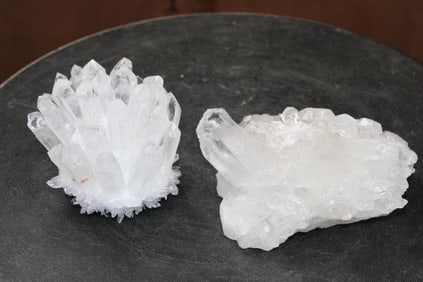 (2) Natural Clear QUARTZ CRYSTAL Clusters (ONE$)