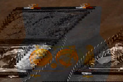 Traditional Goldsmith Brass Jewelers SCALE in a Velvet Lined Case with a Complete Set of Weights