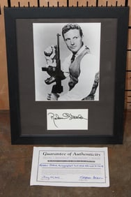 Autographed Robert Stack Photograph from "The Untouchables" with a COA in a Wood and Glass Frame