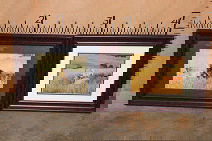 (2) LION Photographs in Matching Wood Frames with Glass (ONE$)