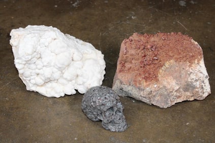 (1) YOOPERLITE Skull, (1) KOKOWEEF, and (1) VANADINITE Specimen (ONE$)