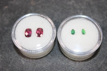 (1) 2.45 carat RHOLDALITE GARNET and (1) .41 carat TSAVORITE (ONE$)