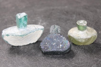 (3) Ancient Roman Glass Bottles from the Roman Empire (ONE$)