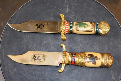 (2) Franklin Mint Bowie KNIVES. (1) Robert E. Lee and (1) Ulysses S. Grant (ONE$)