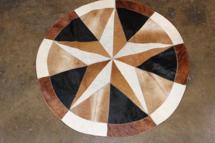 Big Circular Patchwork Cowhide RUG