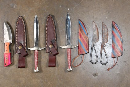 (2) Sting SWORDS, (1) Fixed Blade KNIFE, and (2) Viking Style Dining KNIVES (ONE$)
