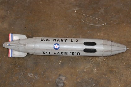 Vintage Goodyear U.S. Navy L-2 Rocket Tin Toy Model