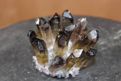 Black SMOKEY QUARTZ Crystal Cluster