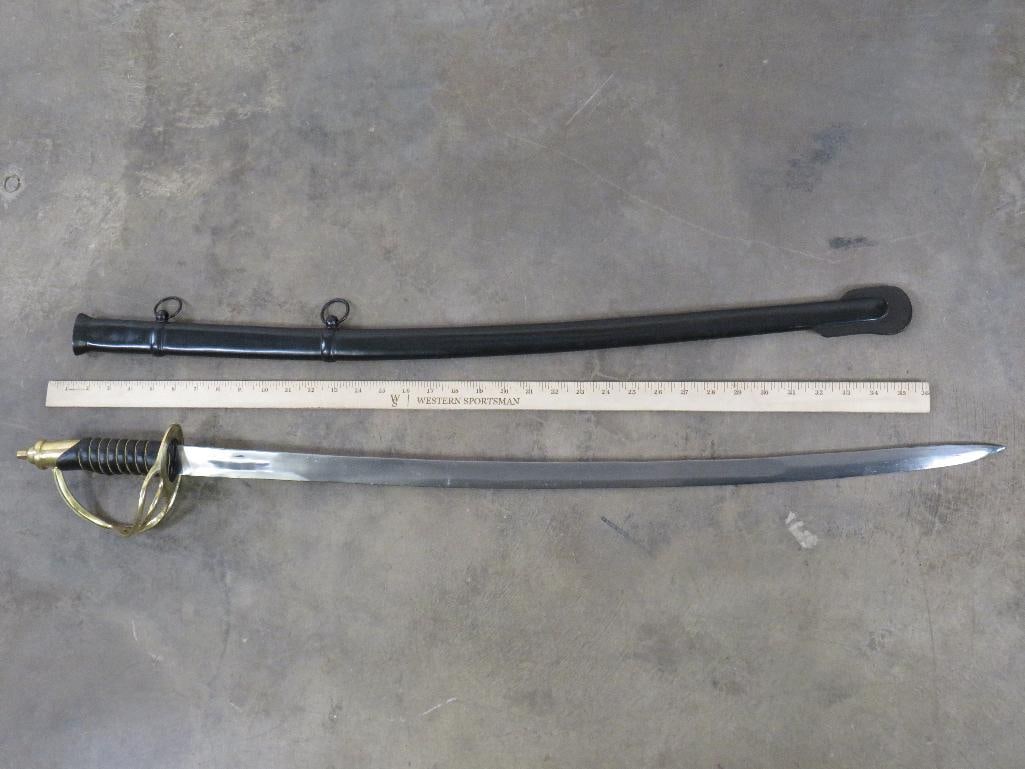 Contemporary Sword Sabre with a Sheath and Brass Handle Guard (1 of 7)