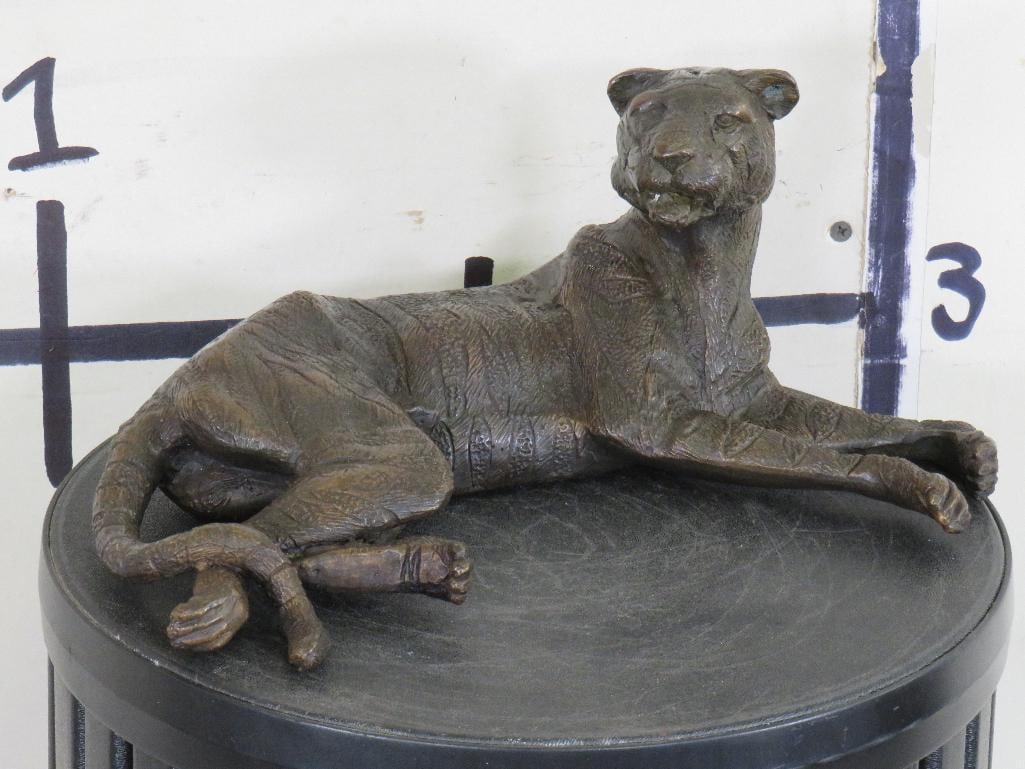 BRONZE Laying Tiger Statue, Weight 7 lbs (1 of 6)