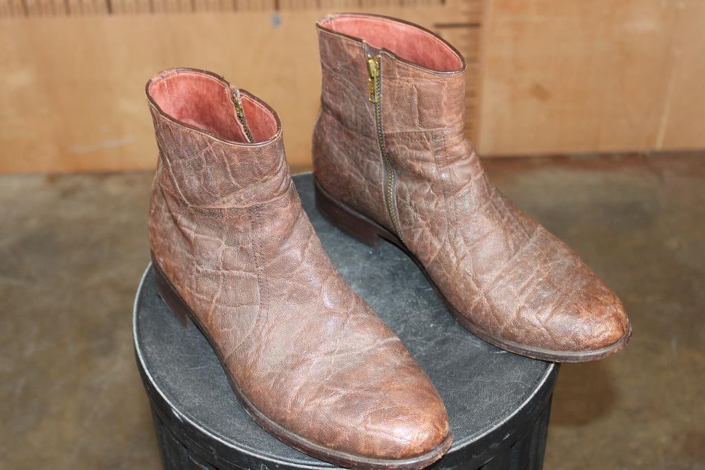 Pair of Custom-made "Meyer" Elephant Skin BOOTS (1 of 7)