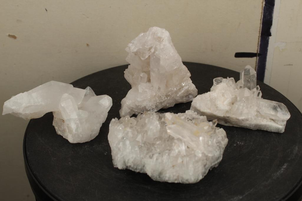 (4) Power Stone CRYSTAL QUARTZ Specimens, Weight: 3 lbs 4 oz (ONE$): 4 Power Stone CRYSTAL QUARTZ Specimens. Quartz is a hard, crystalline mineral composed of silica. Quartz has several metaphysical properties- Amplification, Clarity, Energy Balancing, Protection, and