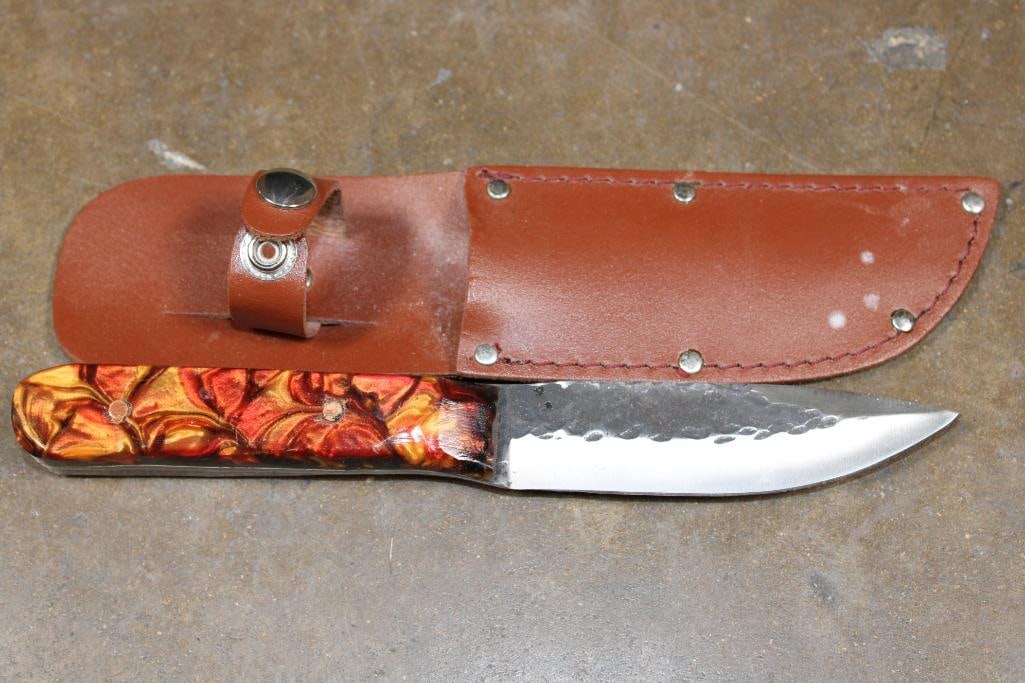 (3) Hand-made Knives with Matching Leather Sheaths - 3