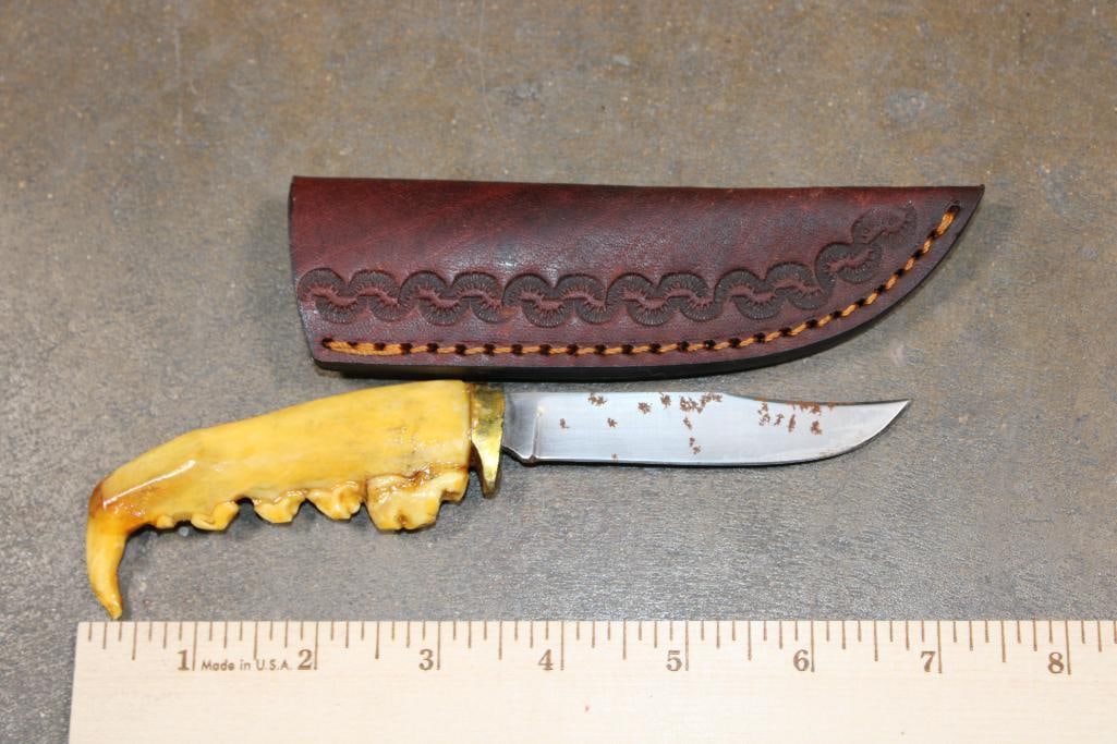 (3) Hand-made Knives with Matching Leather Sheaths - 5