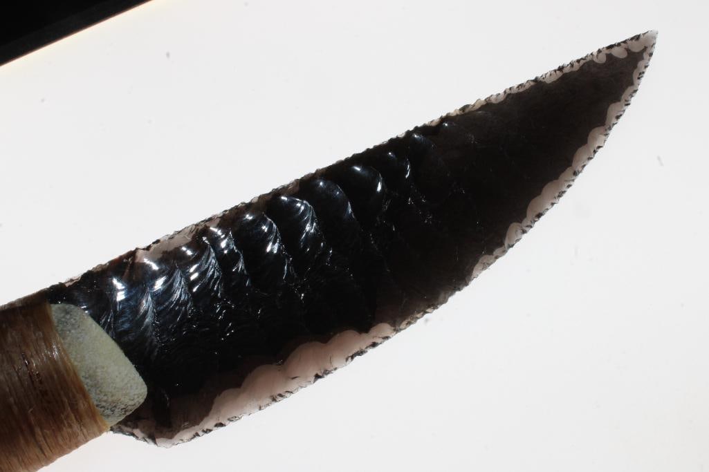 (3) Hand-made and Hand Knapped Glass Bladed Knives by artist Charles Colony - 8