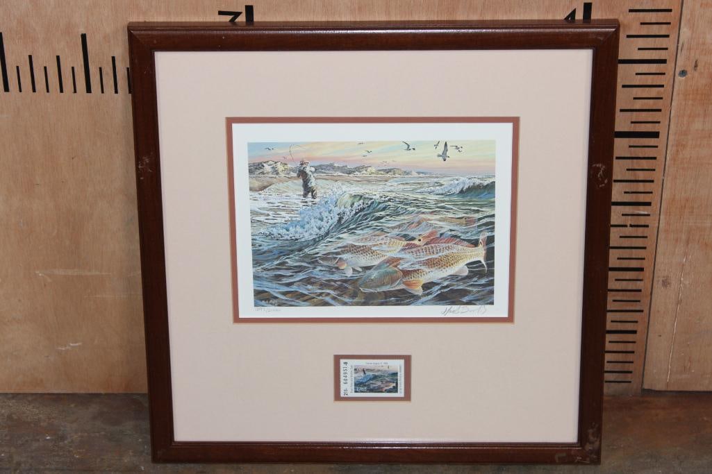 1988 Saltwater Fishing Stamp and Print signed and Numbered by Herb Booth (1 of 6)