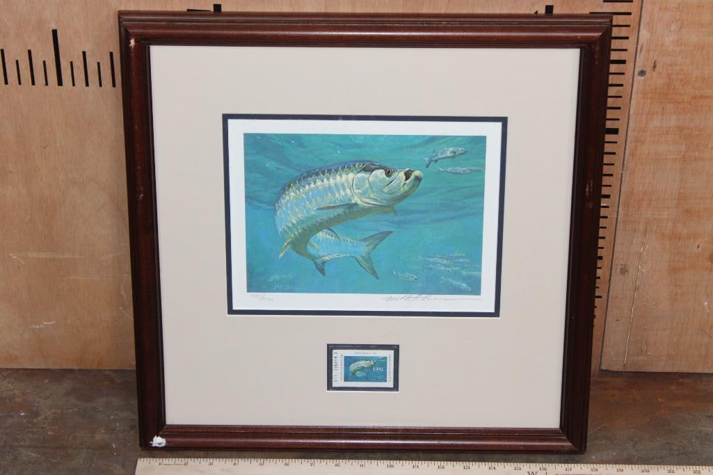 1992 Saltwater Fishing Stamp and Print signed and numbered by Mike Stidham (1 of 6)