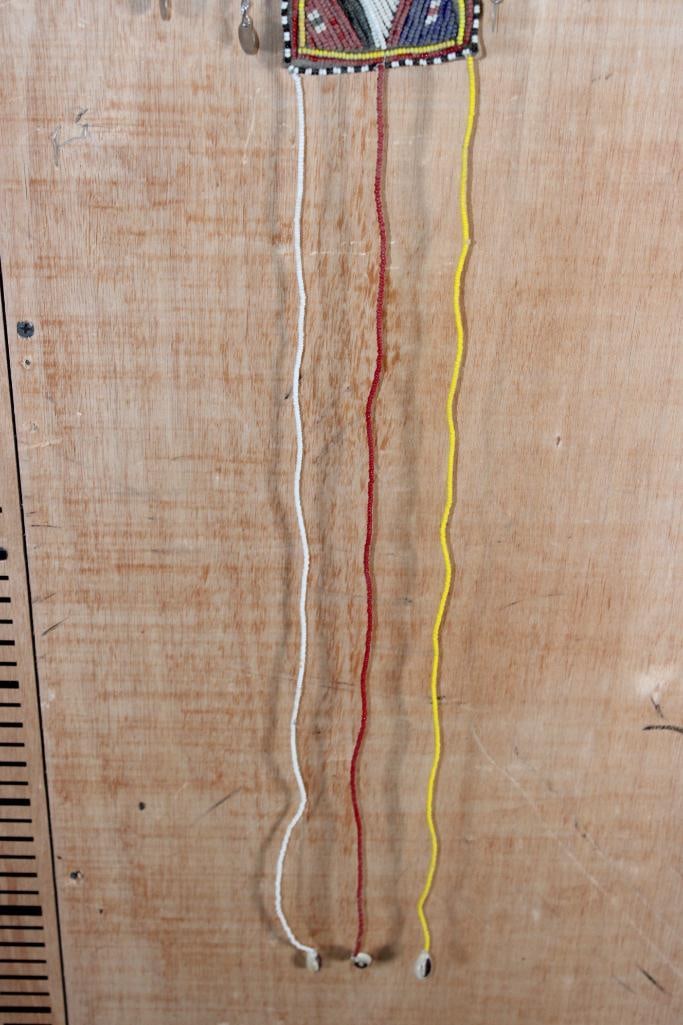 (1) Hand-carved Wood African MASK and (1) Beaded MAASAI Wedding Collar - 6