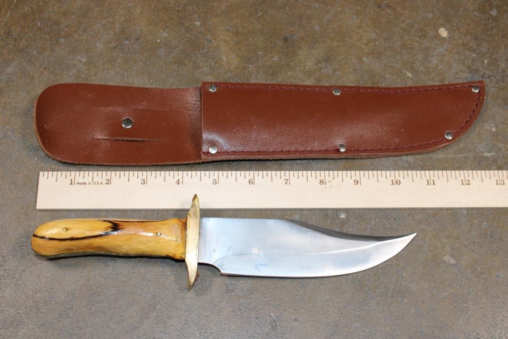 (4) Fixed Blade KNIVES with Leather Sheaths - 3