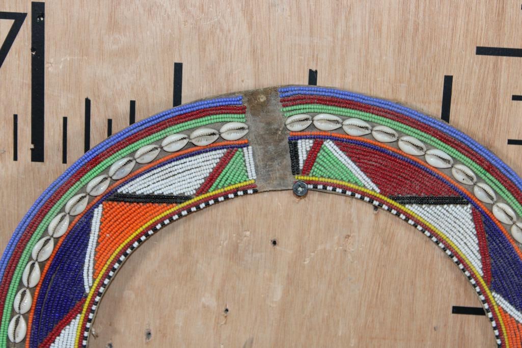 (2) Hand-crafted African MAASI beaded Enkapewa or "Wedding Necklaces" - 3