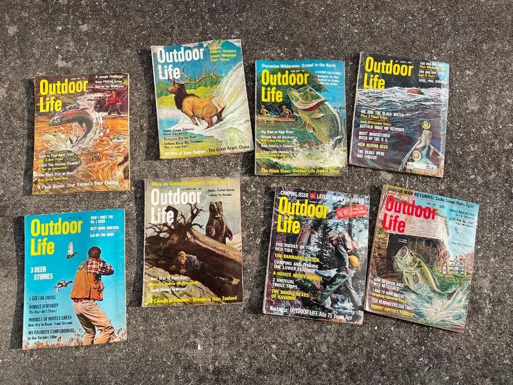 (8) Outdoor Life Magazine from the 1960's and 1973: 8 Outdoor Life Magazine from the 1960's and one from 1973. They feature hunting stories from Jack O'Connor, James Mellon and man others. COLLECTIBLE HUNTING AND WILDLIFE MAGAZINES 