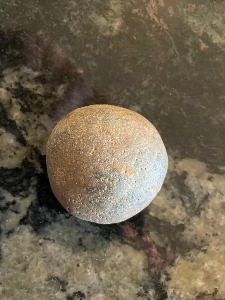 (2) Very Old Primitive STONE AXE Heads and (1) Hammerstone or Grinding Stone - 8