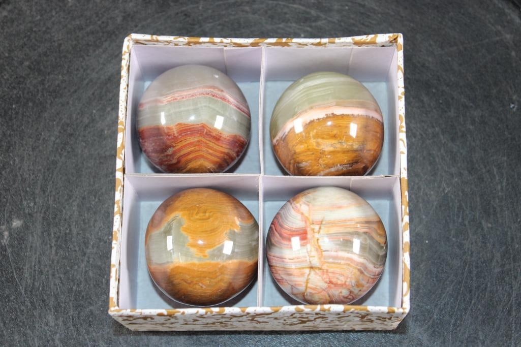 (4) Cut and Polished ONYX Spheres (1 of 3)