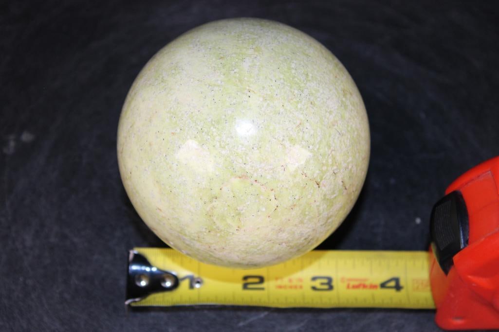 Polished SERPENTINE Mineral Sphere with a Ring Stand - 4