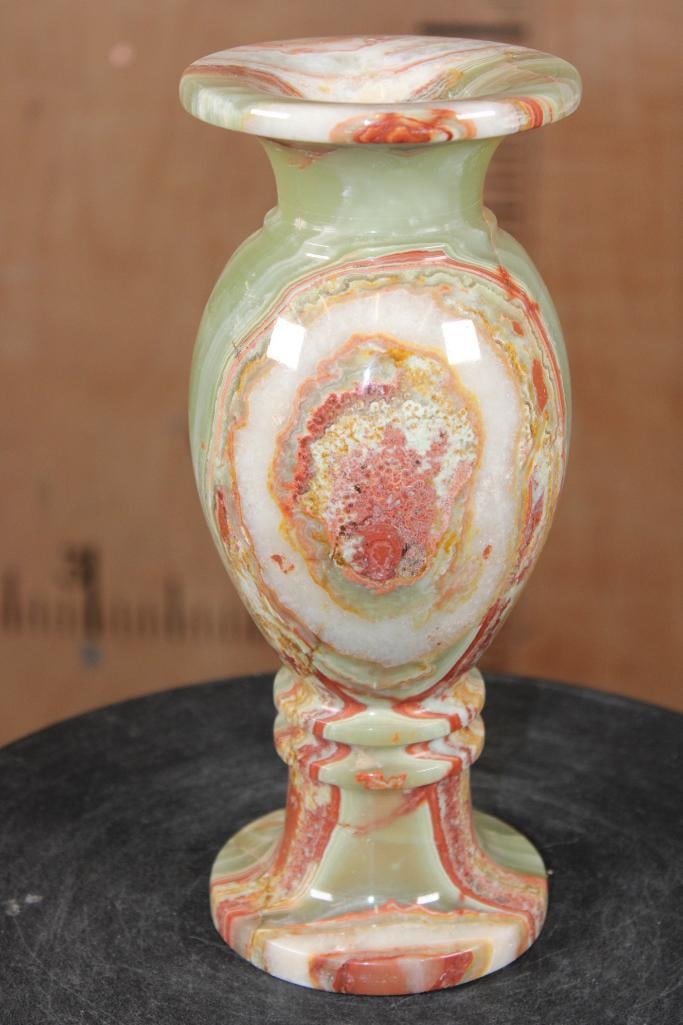 Big Polished GREEN BANDED ONYX Vase - 2