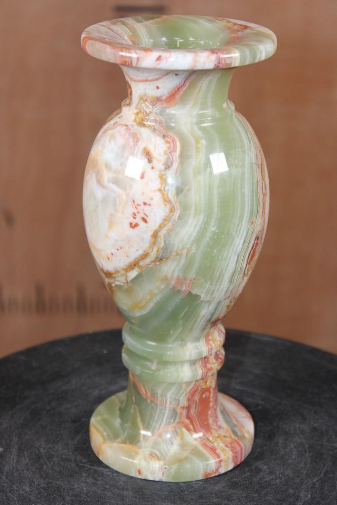 Big Polished GREEN BANDED ONYX Vase - 3