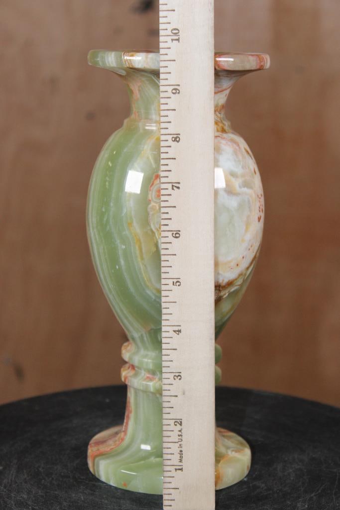 Big Polished GREEN BANDED ONYX Vase - 4