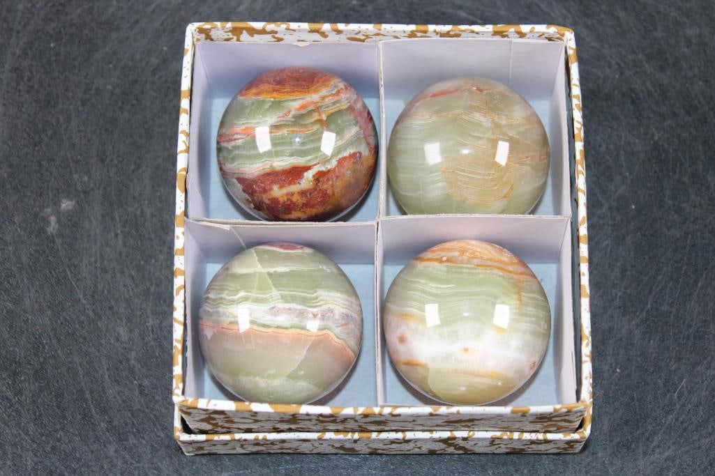 (4) Cut and Polished ONYX Spheres (1 of 3)