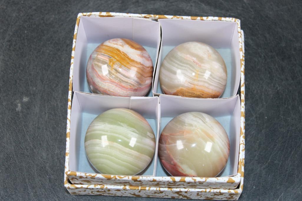 (4) Cut and Polished ONYX Spheres (1 of 4)
