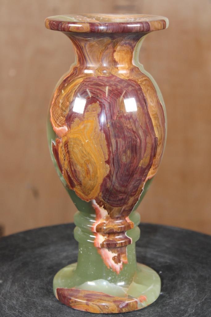 Big Polished GREEN BANDED ONYX Vase - 3