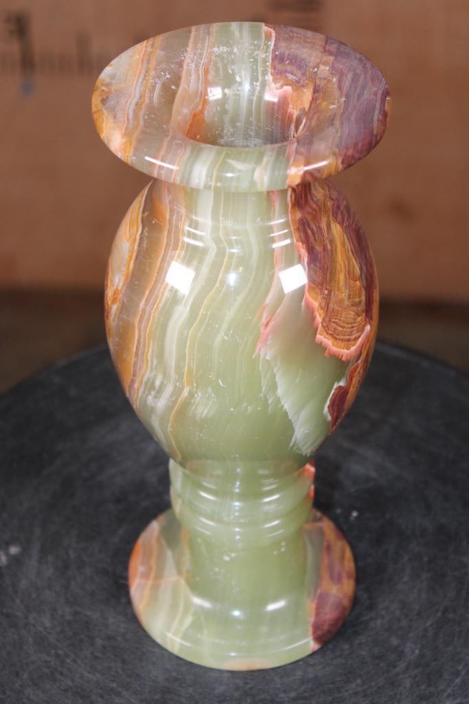 Big Polished GREEN BANDED ONYX Vase - 4