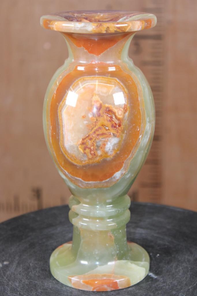 Big Polished GREEN BANDED ONYX Vase - 5