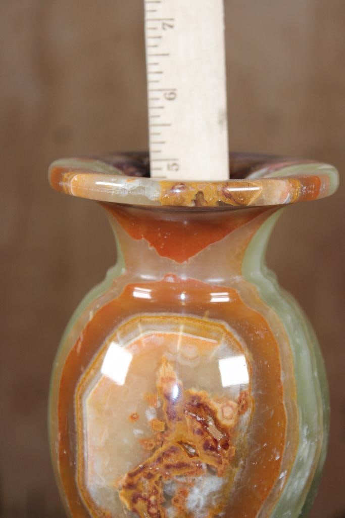 Big Polished GREEN BANDED ONYX Vase - 6
