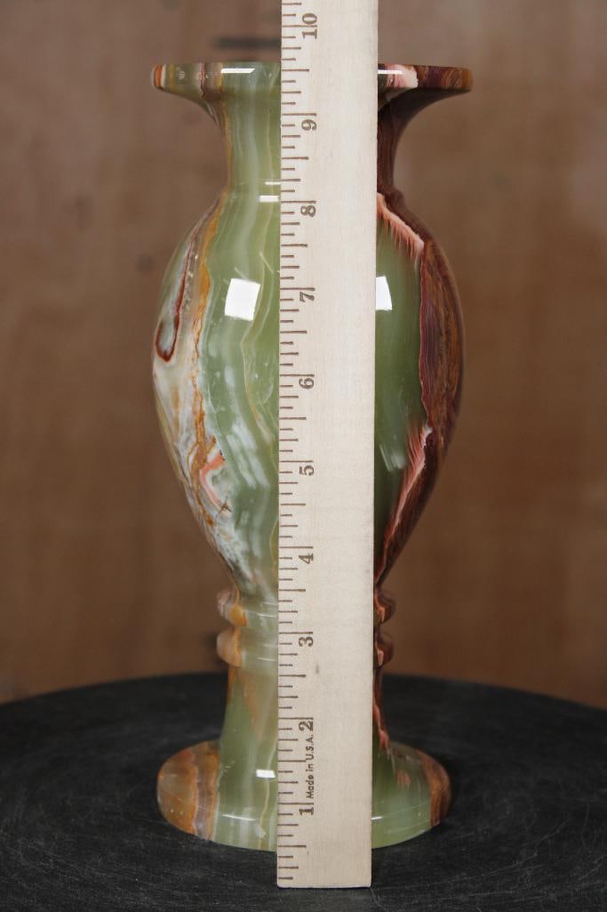 Big Polished GREEN BANDED ONYX Vase - 2