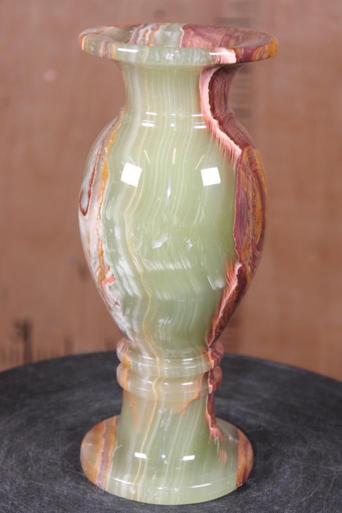Big Polished GREEN BANDED ONYX Vase - 5