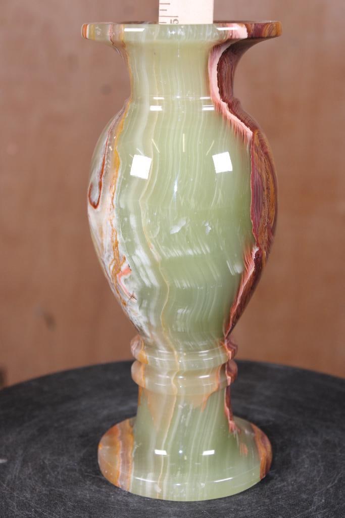 Big Polished GREEN BANDED ONYX Vase - 6